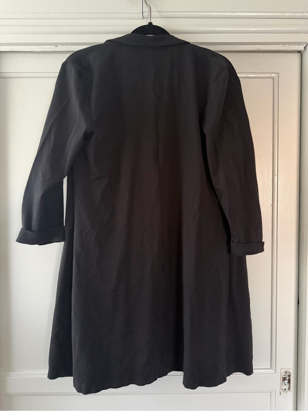 Black Open-Front Lightweight Robe Jacket - Picture 2 of 2